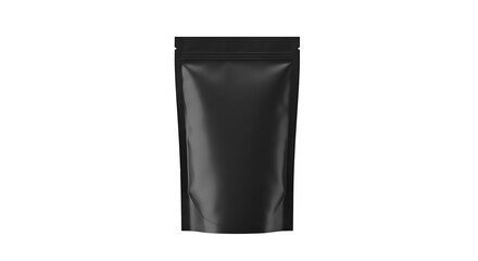 Doypack black mockup for food or cosmetic products, isolated on white background 