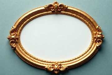 Ornate gold oval frame with delicate floral pattern , gold, frame, decorative