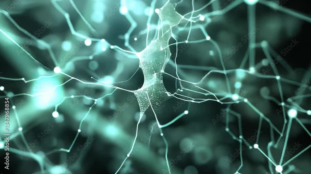 Poster exploring abstract structure of neural networks digital connection between science and biology throu
