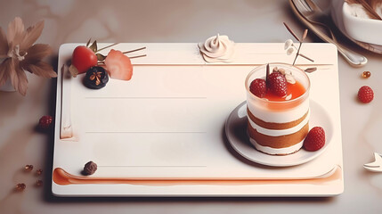 A beautifully designed pudding menu template featuring a stylish layout with mouthwatering dessert images. Ideal for menu design, promotional materials, and digital or print use.