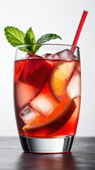 Chilled iced tea cocktail served in a glass, featuring a blend of iced tea, refreshing fruits, and a splash of liquor for a cool, tangy, and slightly sweet beverage perfect for summer gatherings.