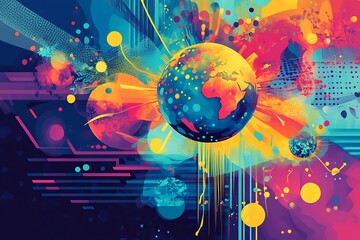 A Vibrant Vector Illustration for World Health Day Featuring Bright Colors