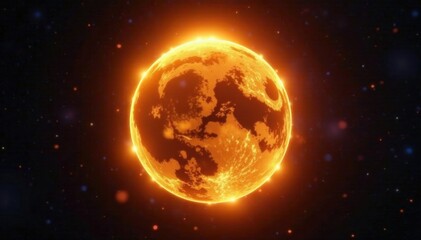 Radiant circle of golden illumination, suspended in mid-air, mystic, luminous, abstract