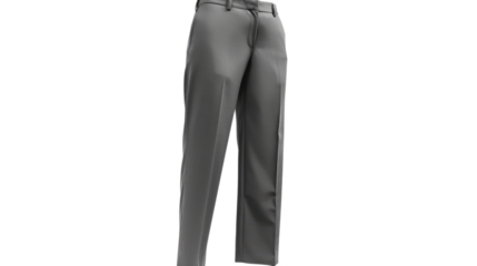 Gray dress pants isolated on transparent background, perfect for fashion design and mockups