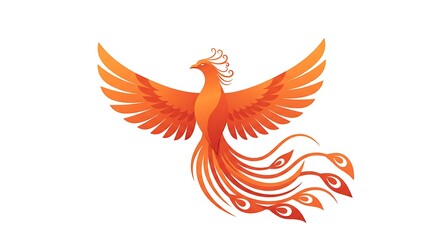 Obraz premium Illustration of a phoenix with vibrant plumage - Symbol of rebirth - Inspirational content.