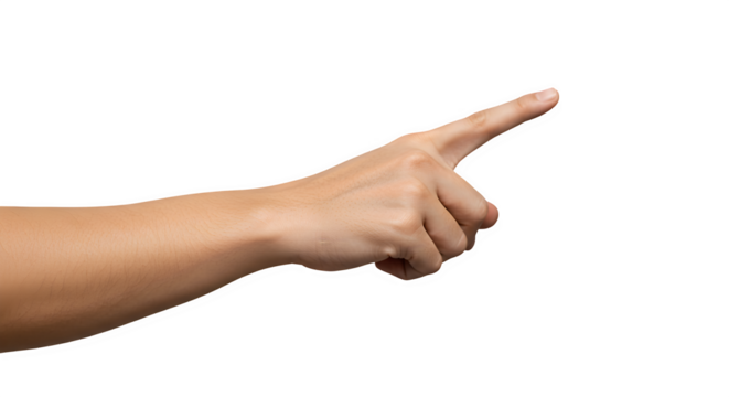 Pointing Finger Isolated on Transparent PNG Background