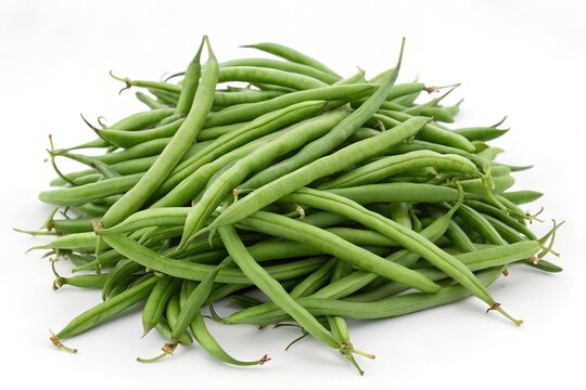 Large pile of ejote, fresh and vibrant green beans spread out on a bright surface
