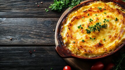 Golden Mashed Potato Topping Shepherd Pie Dish