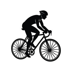 Fototapeta premium Cyclist Silhouette Vector – Bike Rider Illustration, Sport Icon, Clipart