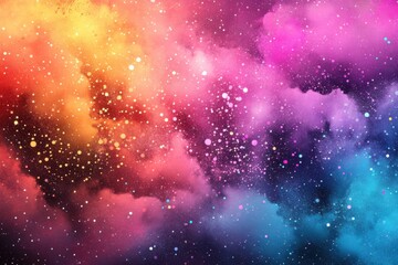 Colorful Abstract Galaxy Background with Stars and Cosmic Clouds