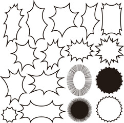 ギザギザ 爆発 吹き出し セット ベーシック