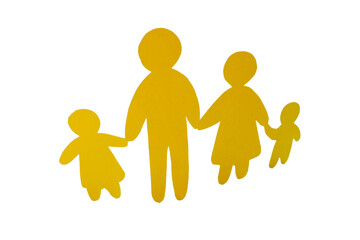 PNG, Population Day, paper people holding hands, isolated on white background.