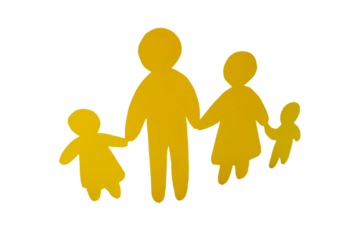 PNG, Population Day, paper people holding hands, isolated on white background.