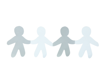 PNG, Population Day, paper people holding hands, isolated on white background.