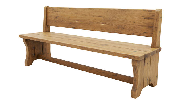  Pine Camel Back Bench Isolated on Transparent PNG Background