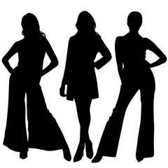 オシャレでモダンな女性のシルエット