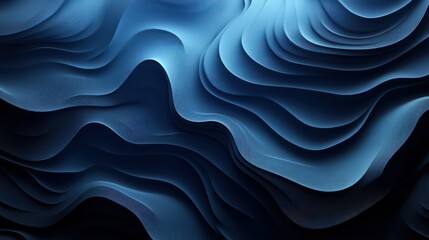 Obraz premium Abstract Blue Waves: A Serene Digital Artwork