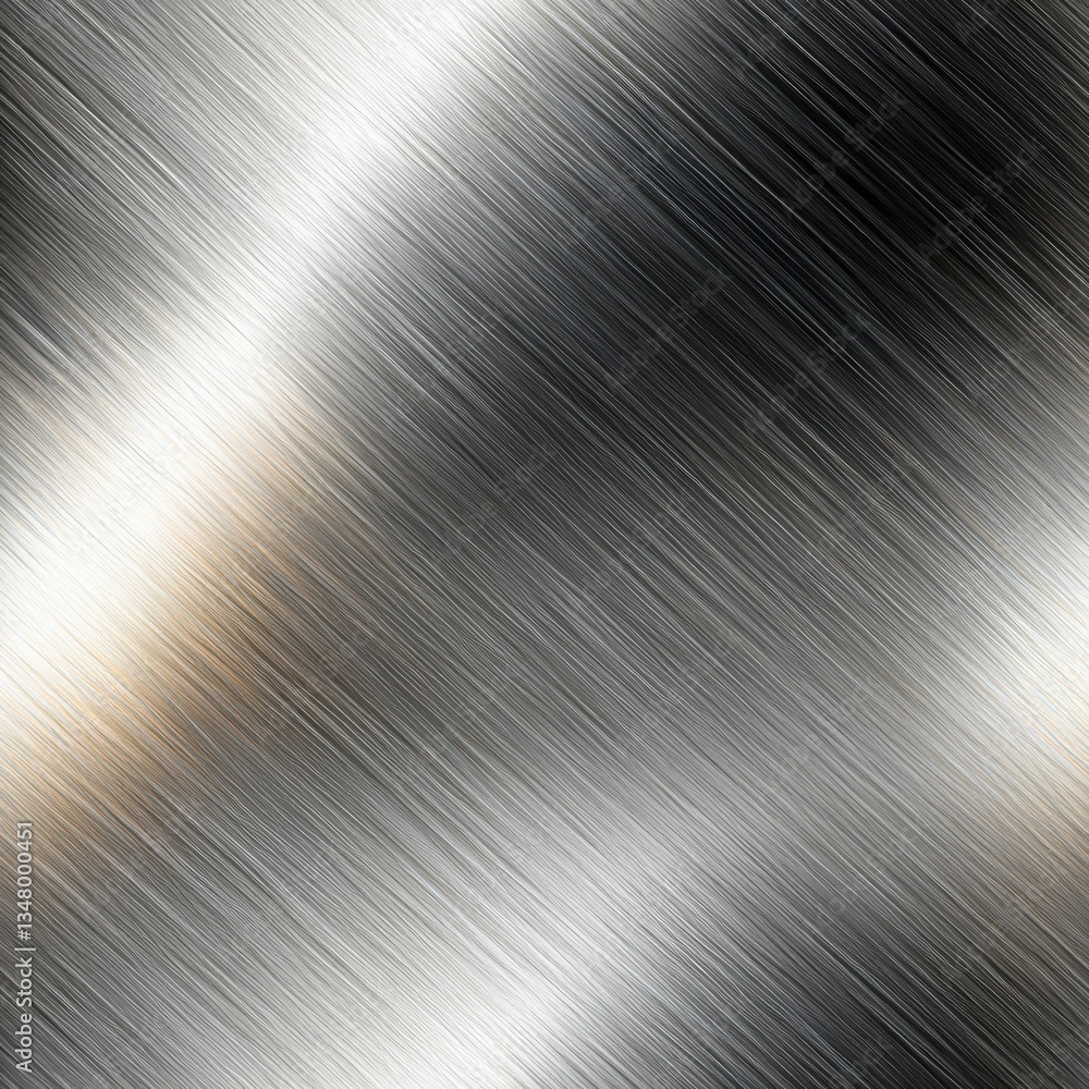 Poster close-up view of brushed metal surface with diagonal lines and varying shades of gray, creating a te