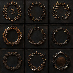 laurel wreath on black background