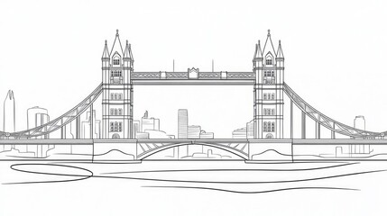 Obraz premium London Bridge Outline Drawing