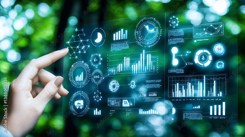 Poster data analysis visualization forest digital interface interactive perspective technology insights