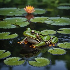Obraz premium frog in the pond