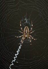 A spider in its nest ready to trap its prey