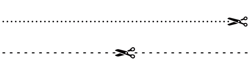 きりとり線とハサミのシンプル素材