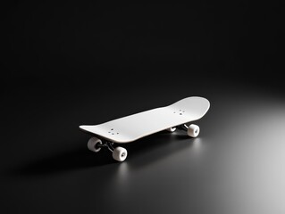 White skateboard on dark studio backdrop © logitech