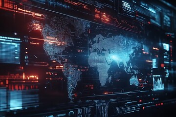 A detailed digital world map shown on a modern computer screen