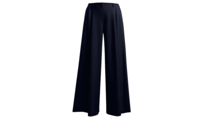 Elegant blue palazzo pants isolated on transparent background