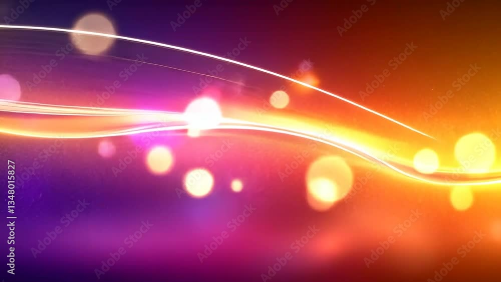 Poster sparkling light wave with bokeh effect.