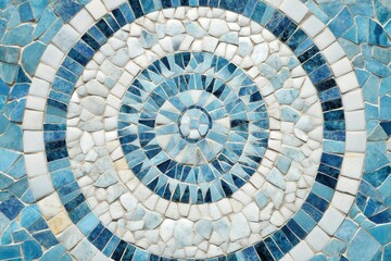 Fototapeta premium Intricate Mosaic Design in Shades of Blue and White Patterns