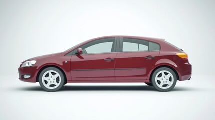 Fototapeta premium Red Sedan Car Profile View