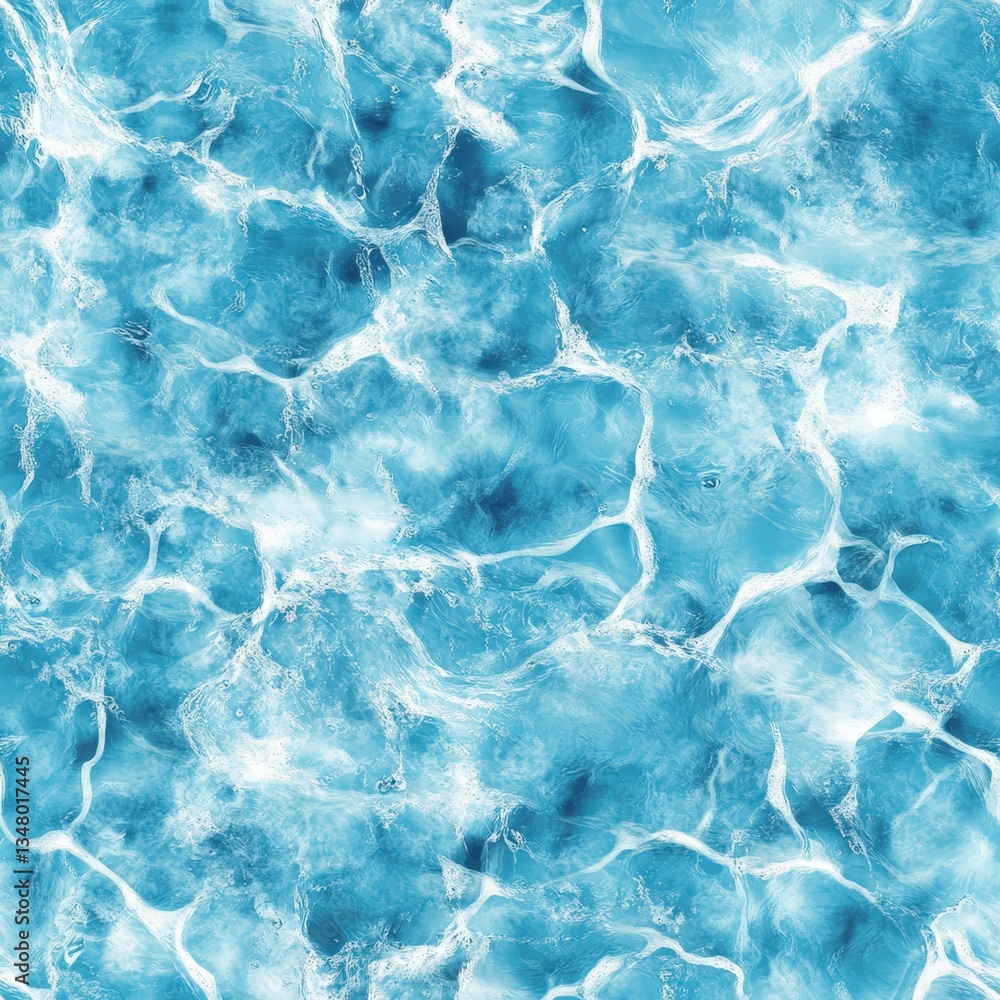 Poster abstract close-up view of rippling turquoise water showcasing exquisite texture and vibrant light re