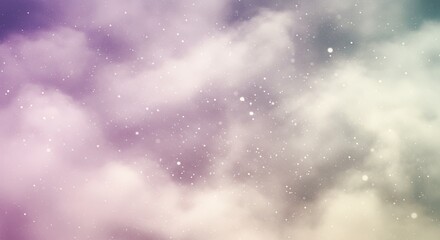 A colorful cloud filled with snowflakes