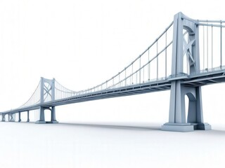 Fototapeta premium the AI Image Generator, Modern Suspension Bridge Against