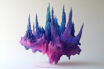 Vibrant Abstract 3D Landscape with Colorful Peaks and Textures