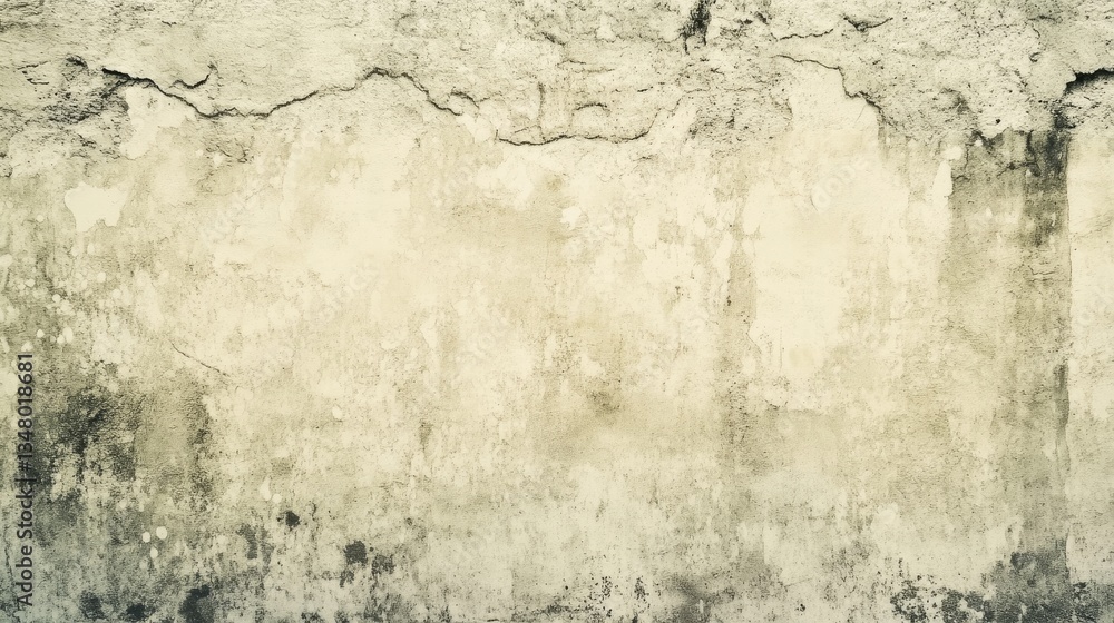 Poster aged cream concrete wall texture background – vintage plain cement surface with subtle retro pattern