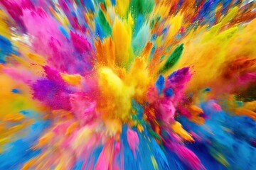 Explosion of Colors in Vibrant Splashes and Dynamic Patterns