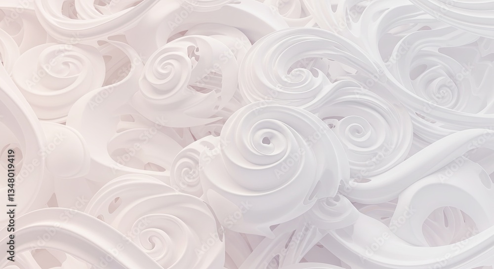 Poster The image is a close up of a white swirl pattern