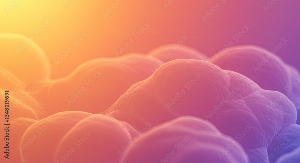Poster A colorful, abstract image of a cloud with a yellow background