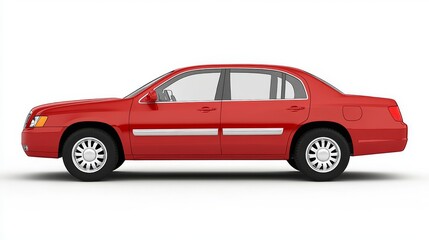 Red Sedan Car Profile View