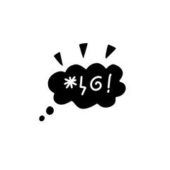 Swear word speech bubble icon