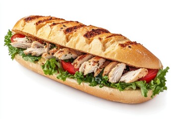 Freshly Made Chicken Sandwich on Artisan Bread with Crisp Lettuce and Sliced Tomato for a Delicious and Satisfying Meal Experience