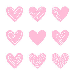 Creative icon of romantic love symbol in pink