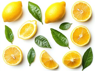 Lemons and Leaves: A Vibrant Citrus Still Life