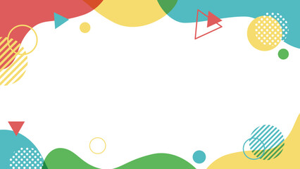 Colorful and pop Memphis pattern background illustration material. Bright and stylish title frame.