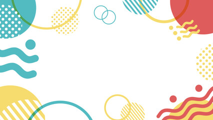 Colorful and pop Memphis pattern background illustration material. Bright and fun title frame.
