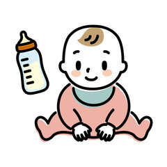 赤ちゃんと哺乳瓶